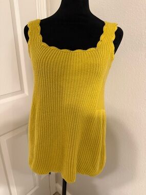 Yellow Knit Tank Top - Women - Moth Anthropologie Brand